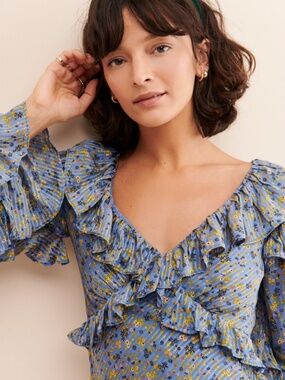 Free People Sweetest Thing Mini Dress in Midnight Cowboy